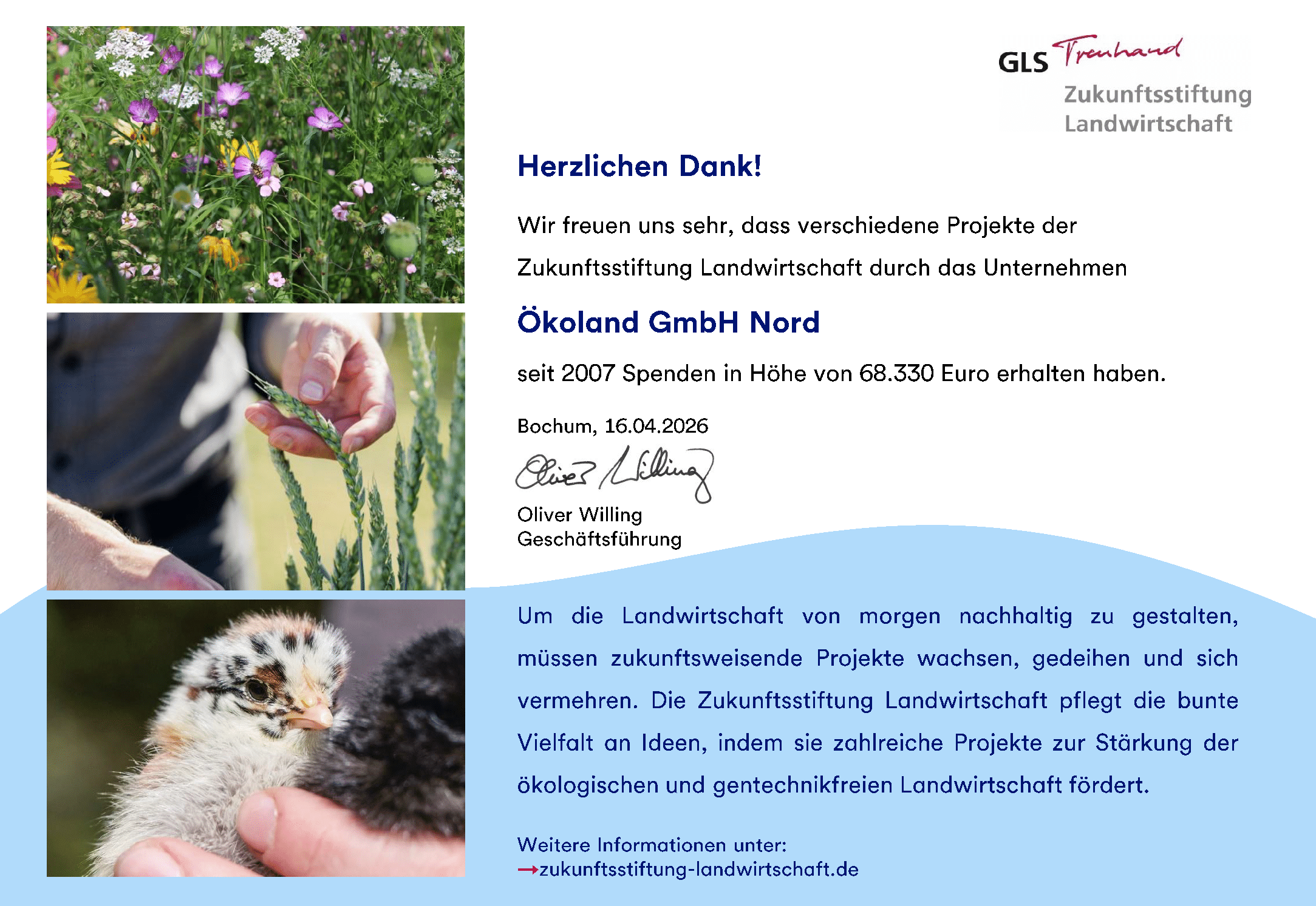 Ökoland unterstützt die Zukunftsstiftung Landwirtschaft und damit innovative Projekte für eine nachhaltige, ökologische und gentechnikfreie Landwirtschaft. Gemeinsam wird die Vielfalt zukunftsweisender Ideen gestärkt und die Landwirtschaft von morgen gestaltet.